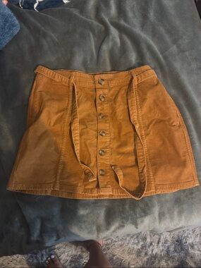 American Eagle Corduroy Mini Skirt in Rust Brown